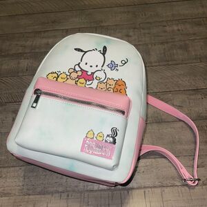 New Bioworld Sanrio Pochacco & Friends Blue & White Tie Dye Pink Bag Backpack